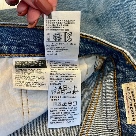 Levi's 501 Skinny Non Stretch Classic Blue Distressed Women's Jeans 31 X 30 NWT - Picture 9 of 14